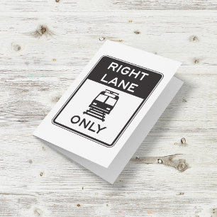 Tram Höger Lane Only Road Card Kort