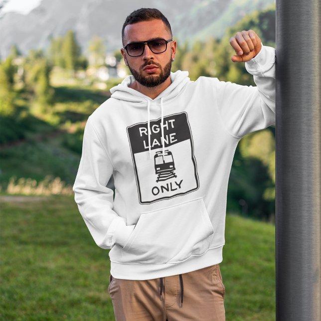 Tram Höger Lane Only Road Sign Hoodie (Skapare uppladdad)