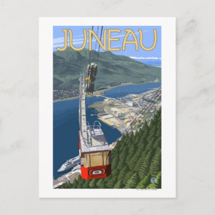 Tram över Juneau, Alaska Vintage resor Poster Vykort