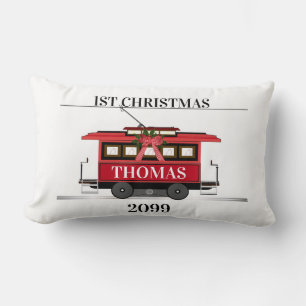 Tram Trolley Streetcar 1:a jultomten Lumbarkudde