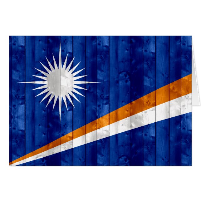 TräMarshallese flagga Hälsningskort (Framsidan Horizontal)