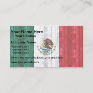 Trämexicansk flagga visitkort