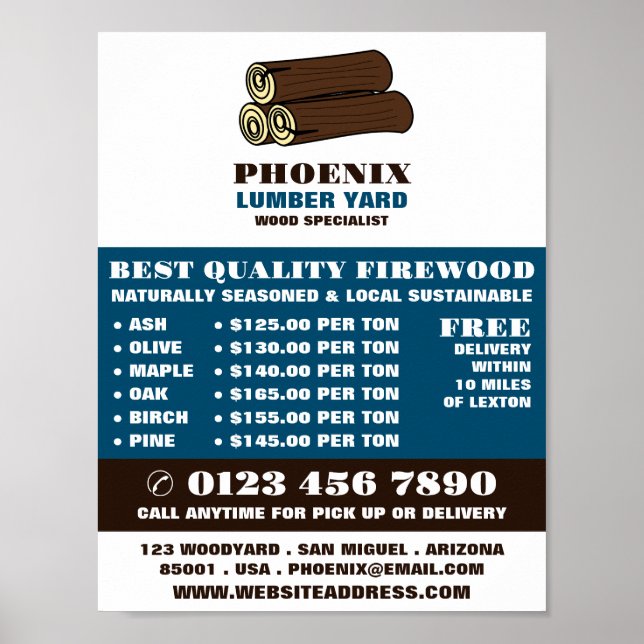 Trämoggar, lumber/timmer/trävarvsreklam poster (Framsidan)