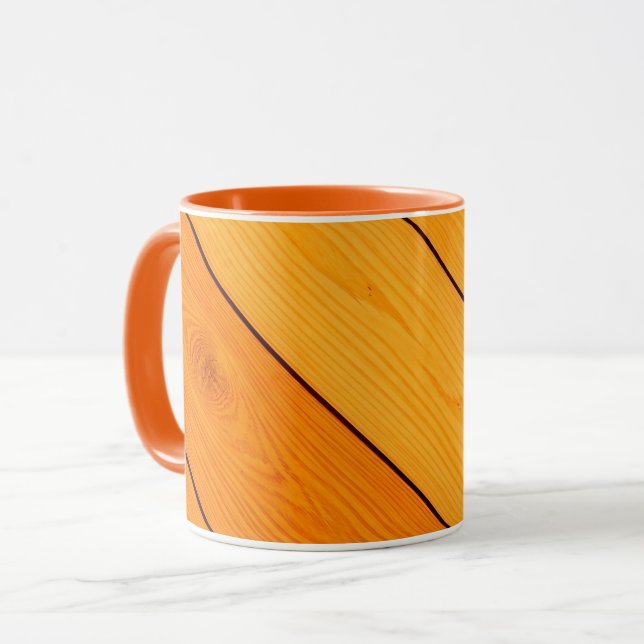 Trämönster orange kaffemugg (Framsida vänster)