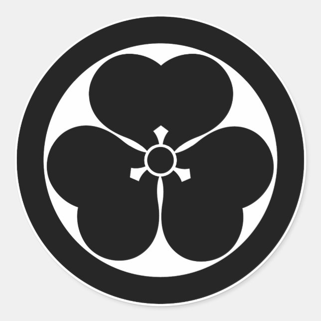 Trämorre i cirkel runt klistermärke (Framsida)