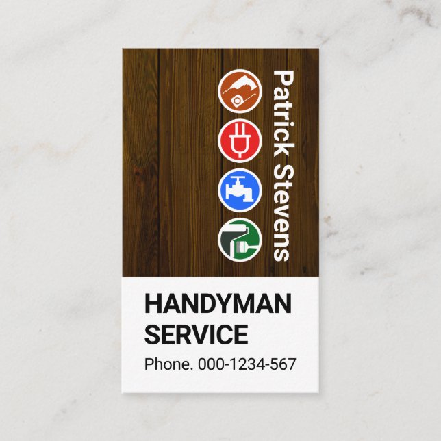 Trämortimmer Struktur Carpentry Visitkort (Framsida)