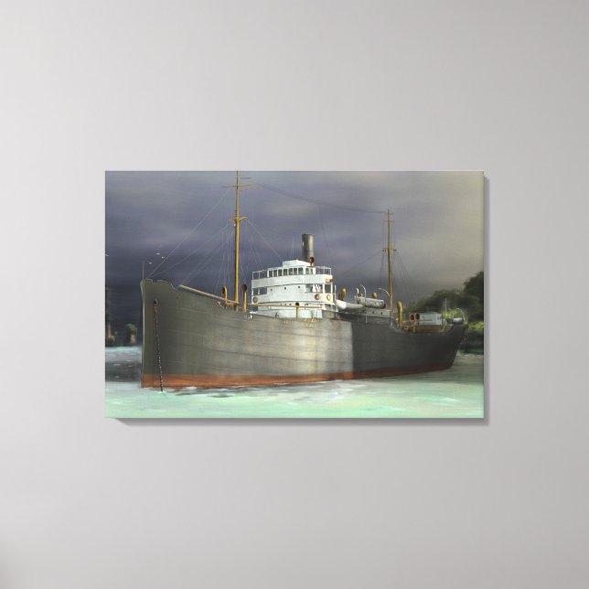 Tramp Steamer Nautical and Maritime Art Canvastryck (Framsida)