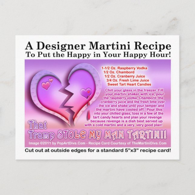 Tramp Stole Min man Tartini Valentine Martini Card Helg Vykort (Framsida)