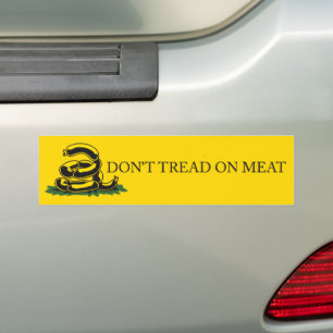 Trampa inte på kött rolig Gadsden-flagg-parodi-mem Bildekal