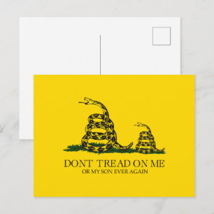 Trampa inte på mig eller min son Gadsden Flag Meme Vykort