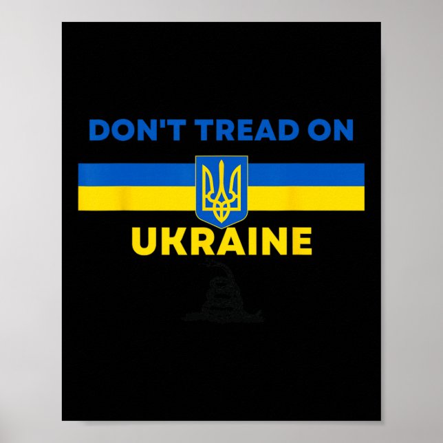 Trampa inte på Ukraina! Ukrainasupportrars Gadsden Poster (Framsidan)