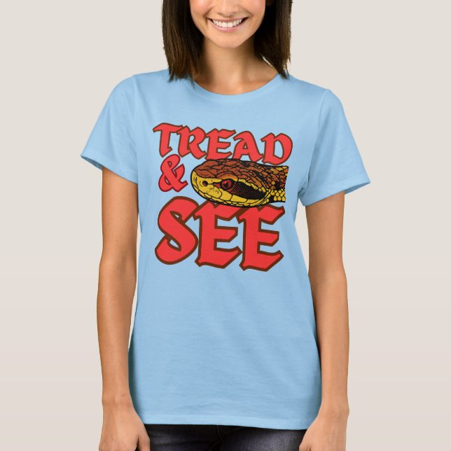 Trampa och se huggorm t shirt (Framsida)