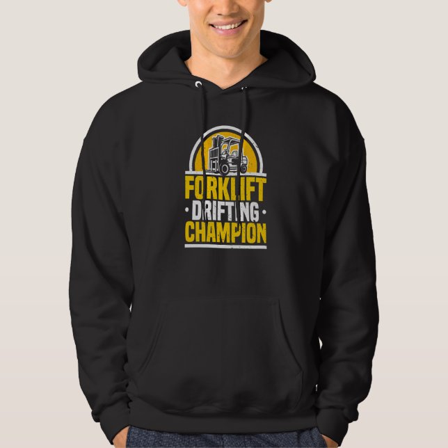 Trampgabelsoperatör Driftingmästare Lager Gaffeltr Hoodie (Framsida)