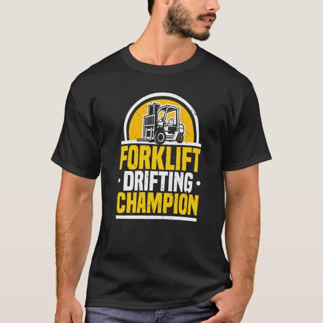 Trampgabelsoperatör Driftingmästare Lager Gaffeltr T Shirt (Framsida)