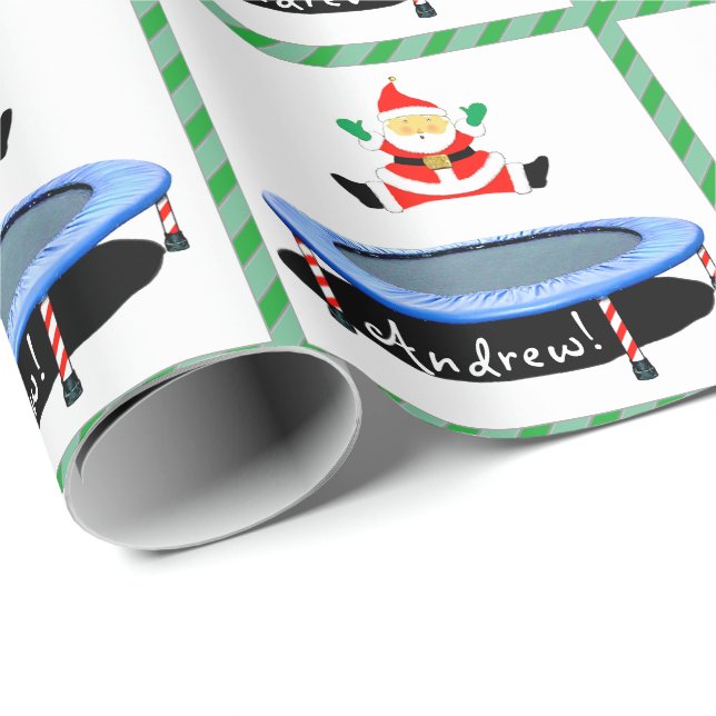 Trampoline Christmas Holiday Gift Presentpapper (Rullad Hörn)