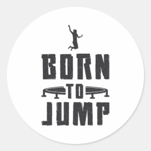Trampoline från född till jump-gymnast runt klistermärke