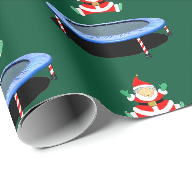 Trampoline Gymnastics Christmas Wrapping Paper Presentpapper (Rullad Hörn)