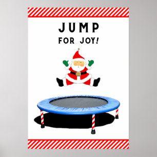 Trampoline Jumping Jultomten Poster