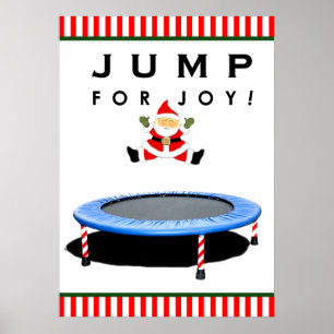 Trampoline Jumping Jultomten Poster
