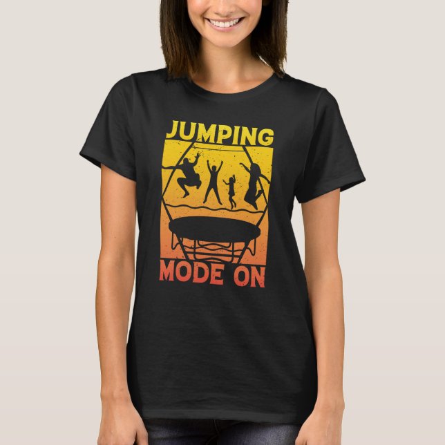 Trampoline Jumping Mode on Trampoline Gymnastics T Shirt (Framsida)