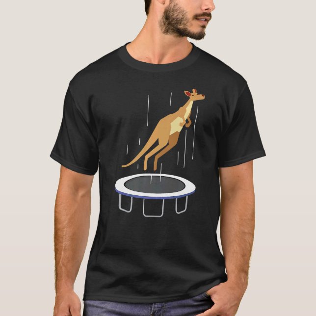 Trampoline Kangaroo Wildlife Animal Australia T Shirt (Framsida)