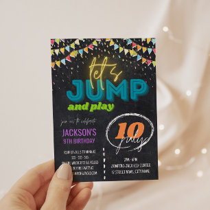 Trampoline Park Barns födelsedag Party Inbjudningar