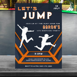 Trampoline Park Låt oss Födelsedagsfesten Jump Ora Inbjudningar