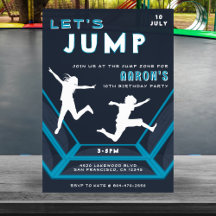 Trampoline Park Låt oss jump Blue-Födelsedagsfest
