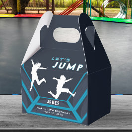 Trampoline Park Låt oss jump Blue-Födelsedagsfest Presentaskar