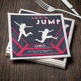 Trampoline Park Låt oss Jump Red Födelsedagsfest Pappersservett