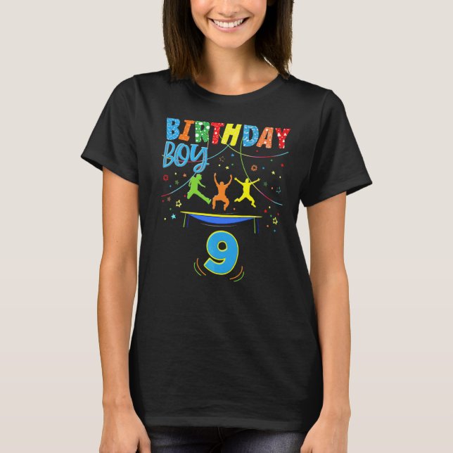 Trampoline Party Exdoor Birthday Costume T Shirt (Framsida)