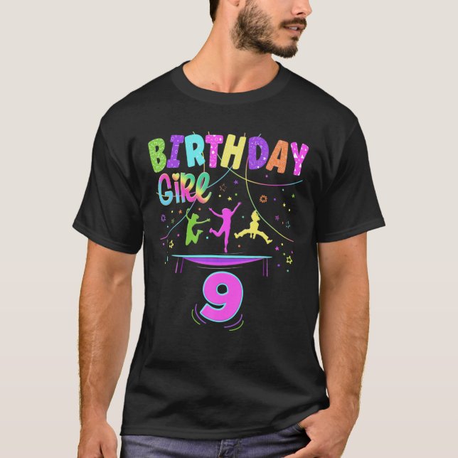 Trampoline Party Exdoor Birthday Costume T Shirt (Framsida)