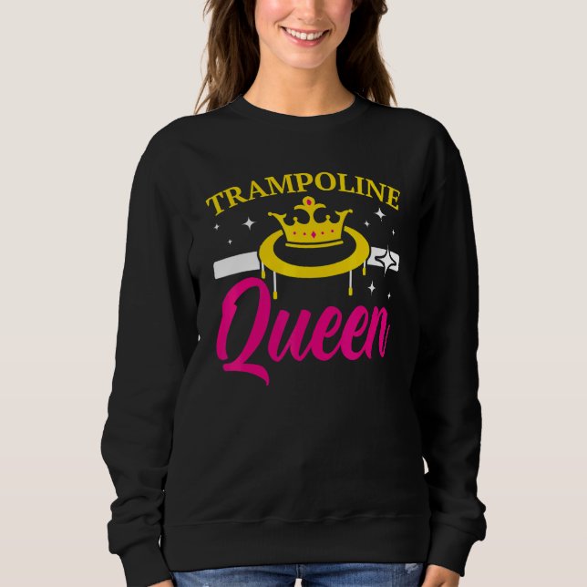 Trampoline Queen Jumping Trampoliner Trampolining T Shirt (Framsida)