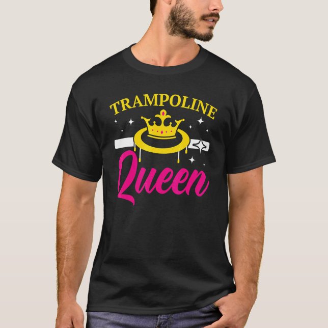 Trampoline Queen Jumping Trampoliner Trampolining T Shirt (Framsida)