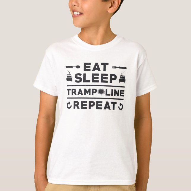 Trampoline Upprepa Trampolining Gymnast T Shirt (Framsida)