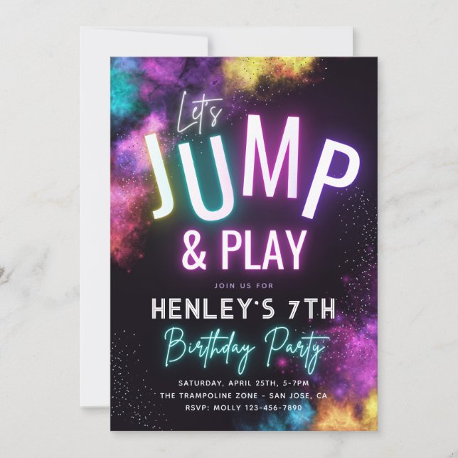 Trampolinepartisinbjudan | Jump Party Inbjudningar (Framsida)