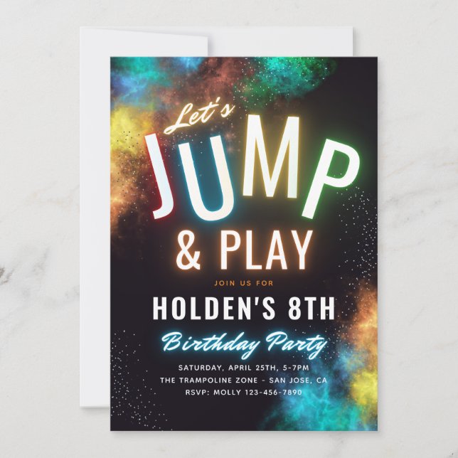 Trampolinepartisinbjudan | Jump Party Inbjudningar (Framsida)