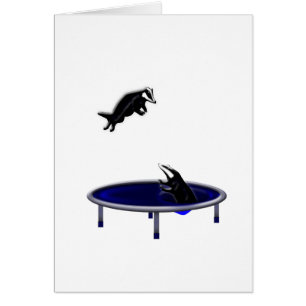 trampolining bäverskinn hälsningskort
