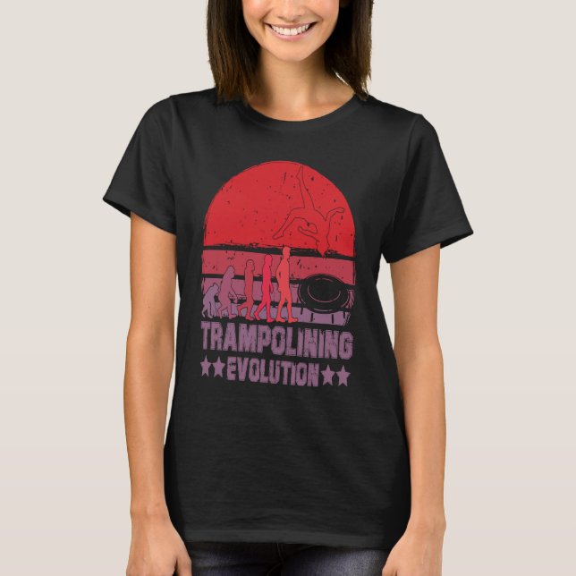 Trampolining Evolution Jumping Trampoline Gymnasti T Shirt (Framsida)