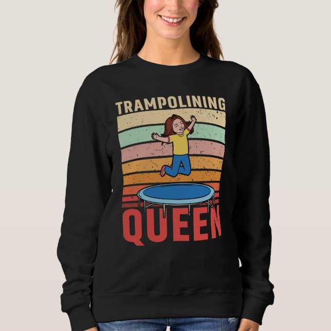 Trampolining Queen Jumping Trampoline Gymnastics T Shirt (Framsida)