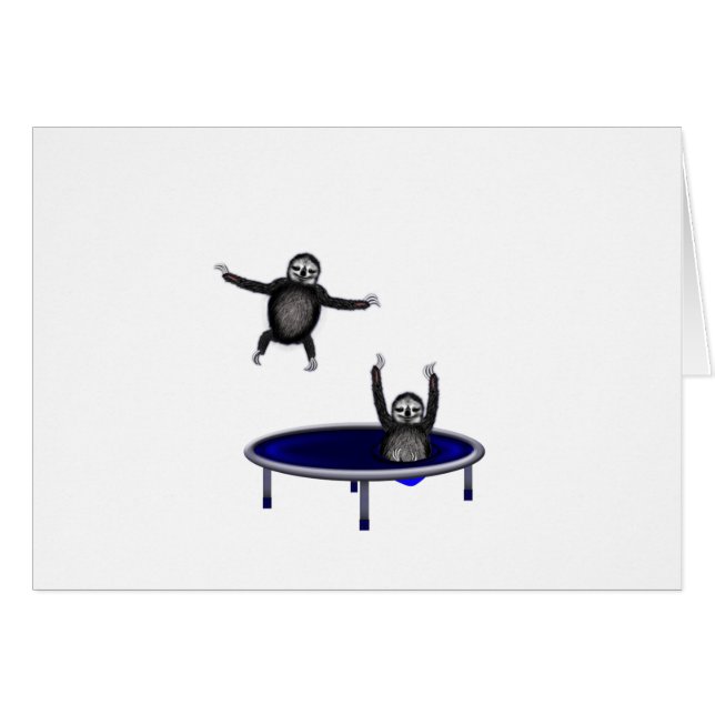 trampolining sloths hälsningskort (Framsidan Horizontal)