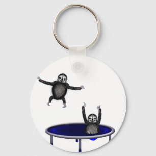 trampolining sloths nyckelring