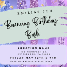 Trampolinparkens födelsedagsinbjudan, inomhus part