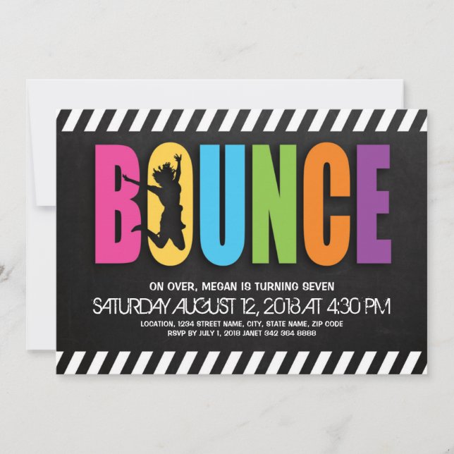 Trampolinplan Barnkalas Inbjudningar (Framsida)