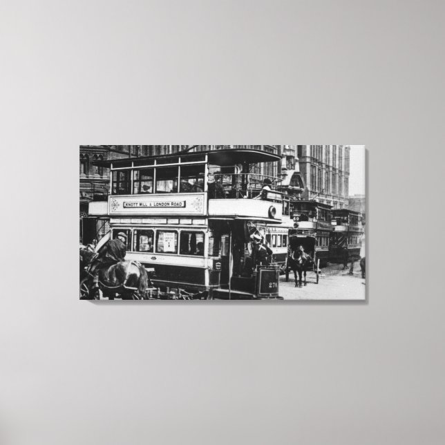 Trams in Manchester, 1900 Canvastryck (Framsida)