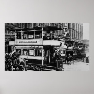 Trams in Manchester, 1900 Poster