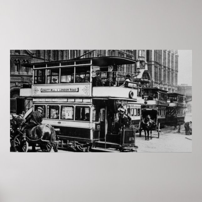 Trams in Manchester, 1900 Poster (Framsidan)
