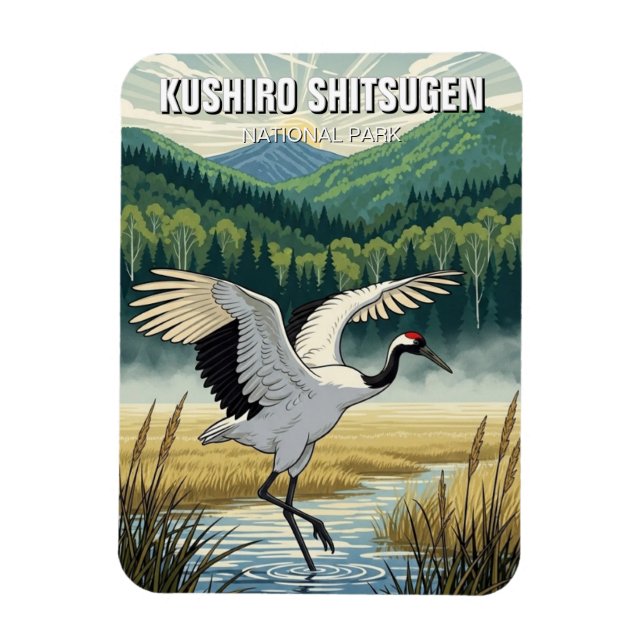 Tran i Kushiro Shitsugen nationalpark Magnet (Vertikal)