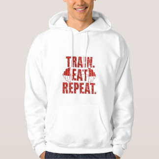 Träna Ät Upprepa Hoodie – Motiverande Gymtröja