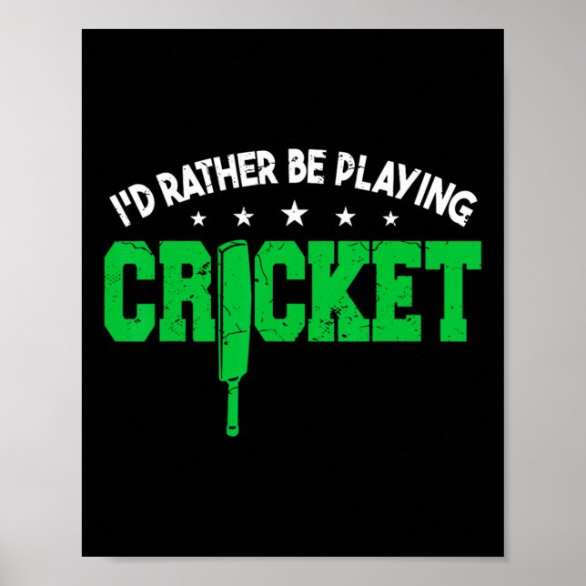 Träna Cricket Spelare Cricket Män  Poster (Framsidan)